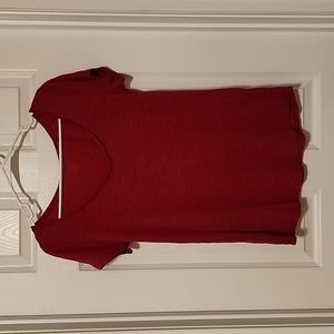 Loft Women's Short Sleeve Red/Magenta  Basic T-Shirt, Size XS